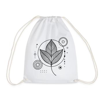Zen Blätter – Natur trifft Geometrie in stilvoller - Turnbeutel - Weiß - Vorne