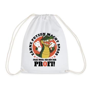 Crocodile Dental Hygiene - Drawstring Bag - white - Front