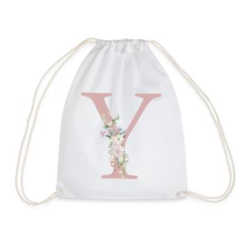 Y Monogram, Floral, Personnalisable - Sac de sport léger - blanc - Devant