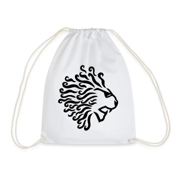 Lion noir et lunettes de soleil - Sac de sport léger - blanc - Devant
