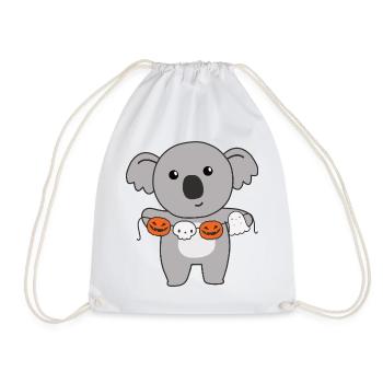 Koala Happy Halloween Citrouille Chauve-souris Costume - Sac de sport léger - blanc - Devant