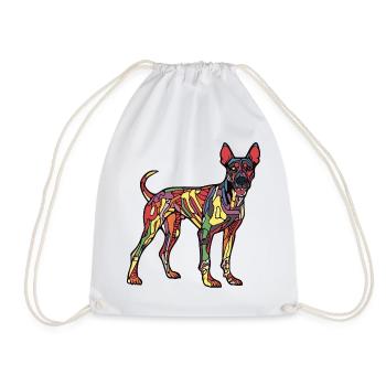 Dobermann Hund Halloween Comic Lustig - Turnbeutel - Weiß - Vorne