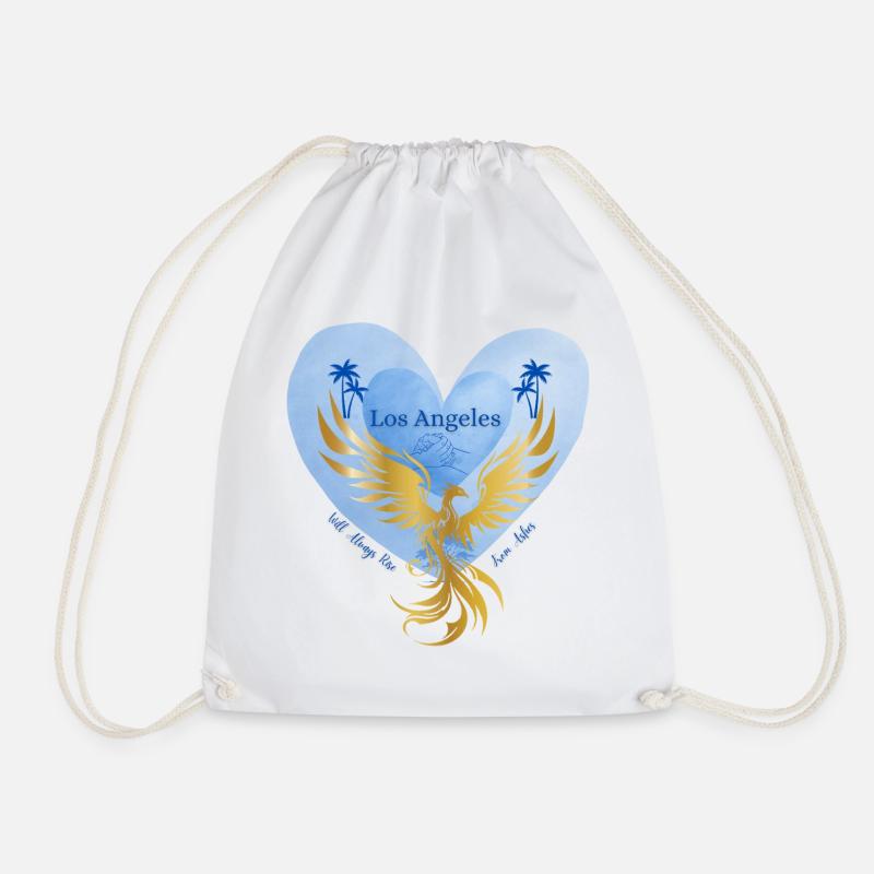 Los Angeles - Drawstring Bag - white