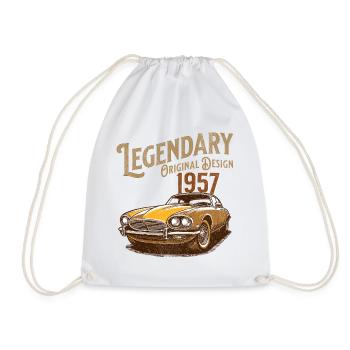 Legendäres 1957 Auto Retro Design - Turnbeutel - Weiß - Vorne