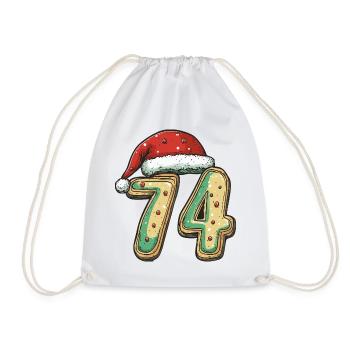 74 Number Cookie Christmas - Drawstring Bag - white - Front