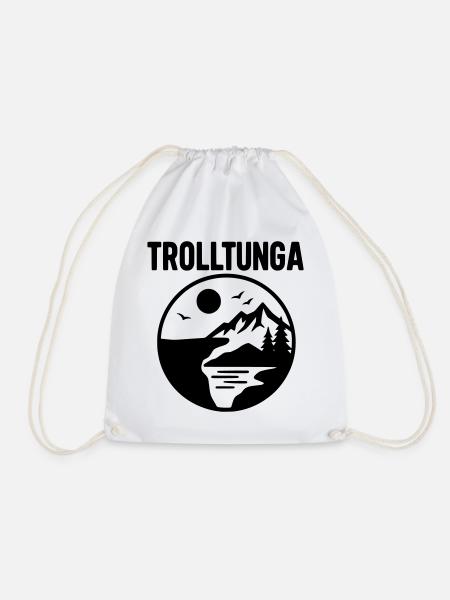 trolltunga silhouette - Turnbeutel - Weiß