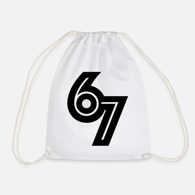67 black - Drawstring Bag - white