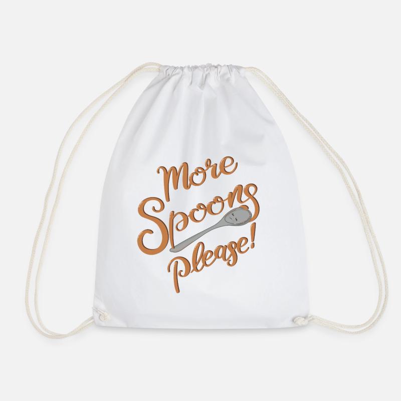 More Spoons please! - Drawstring Bag - white