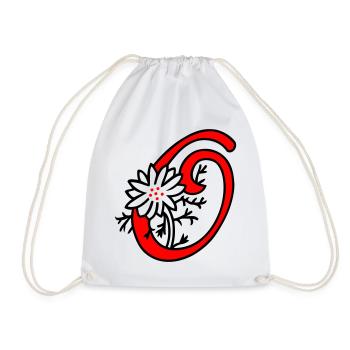 Letter O Initial - Drawstring Bag - white - Front