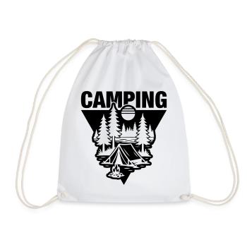 Camping sous tente Symbole de la nature - Sac de sport léger - blanc - Devant