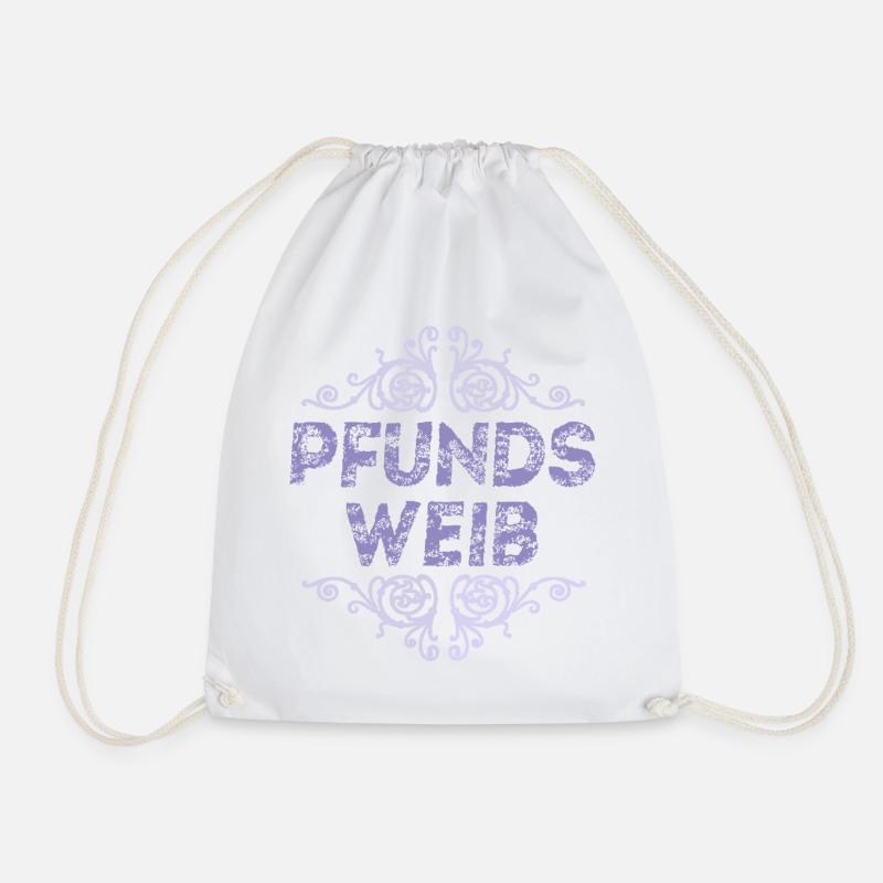Pound Woman - Drawstring Bag - white
