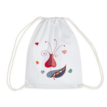 Heart Flower - Drawstring Bag - white - Front