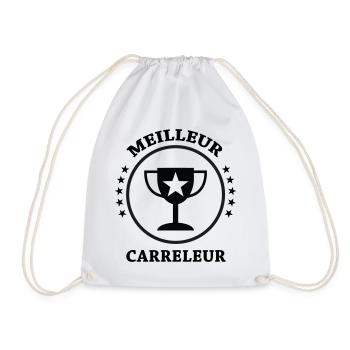 Best Tiler - Drawstring Bag - white - Front