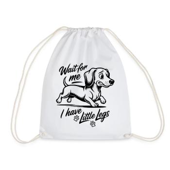 Attends-moi, j’ai de petites jambes - Dackel teckel - Sac de sport léger - blanc - Devant