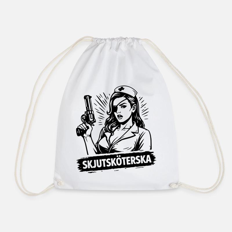 Shooting nurse - Drawstring Bag - white