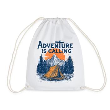 Camping Abenteuer Spruch Adventure appelle le camp - Sac de sport léger - blanc - Devant