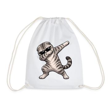 Dabbing Scottish Fold - Turnbeutel - Weiß - Vorne