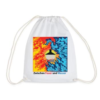 Zwischen Feuer und Wasser - Feuerwehr - Turnbeutel - Weiß - Vorne