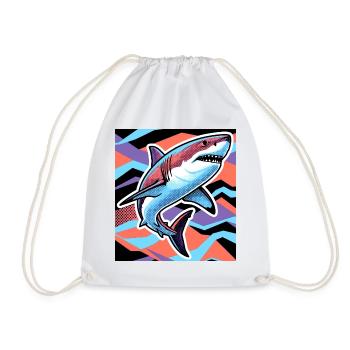 Requin - Sac de sport léger - blanc - Devant
