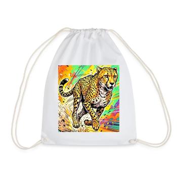cheetah - Drawstring Bag - white - Front