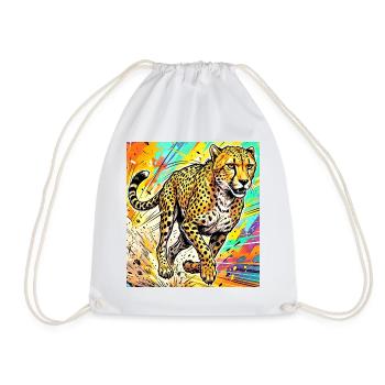 cheetah - Drawstring Bag - white - Front