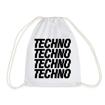 Techno - Turnbeutel - Weiß - Vorne