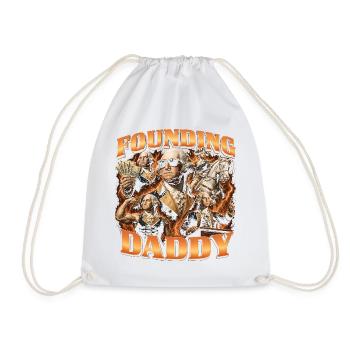 Founding Father George Washington, July 4 - Drawstring Bag - white - Front
