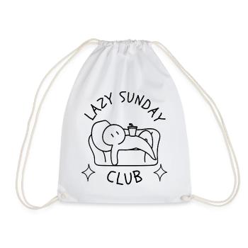 Lazy Sunday Club Couch Potato Weekend Vibes - Drawstring Bag - white - Front