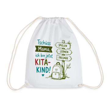 Tschüss Mama Kita-Kind Design - Turnbeutel - Weiß - Vorne