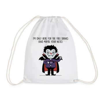 Kostenlose Getränke Vampir – lustiges Halloween-T-Shirt - Turnbeutel - Weiß - Vorne