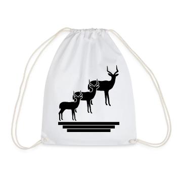 Antelope Silhouette – African Wildlife - Drawstring Bag - white - Front
