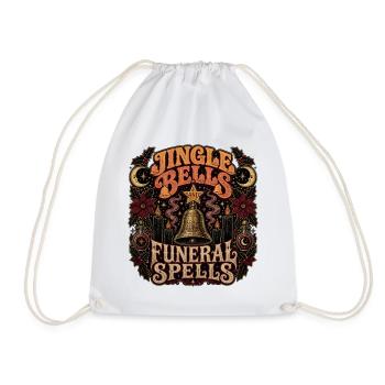 Jingle Bells and Funeral Spells - Drawstring Bag - white - Front