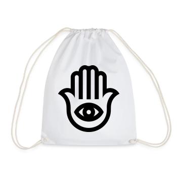 Hand of Fatima - Drawstring Bag - white - Front