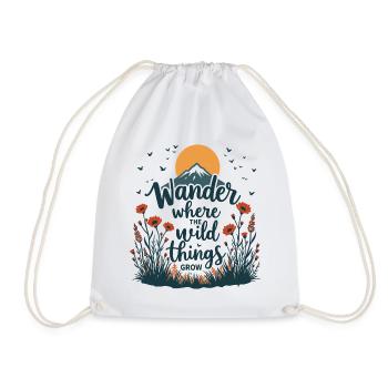 Hiking - Wander Where the Wild Things Grow - Drawstring Bag - white - Front