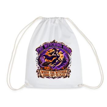 Witching Hour Witch Play Scene - Drawstring Bag - white - Front