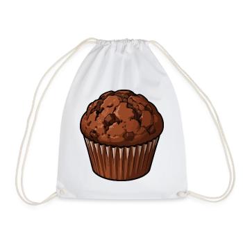 Schoko Muffin Illustration - Turnbeutel - Weiß - Vorne