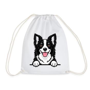 Border Collie - Turnbeutel - Weiß - Vorne