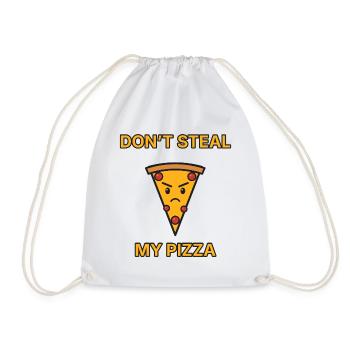 Pizza – Don’t steal my pizza – lustiger Spruch - Turnbeutel - Weiß - Vorne