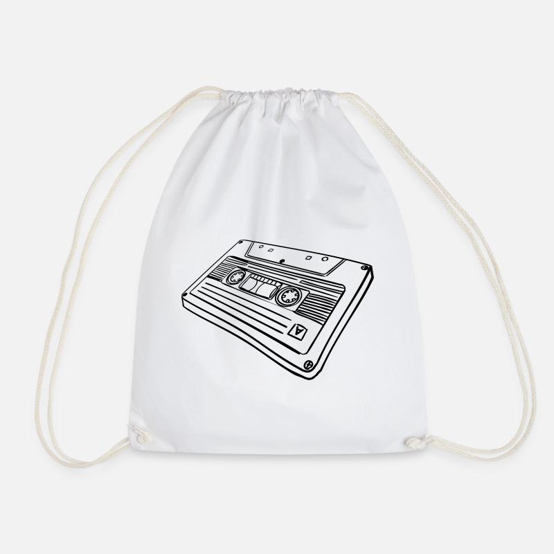 Cassette tape - Drawstring Bag - white