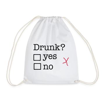 drunk - Drawstring Bag - white - Front