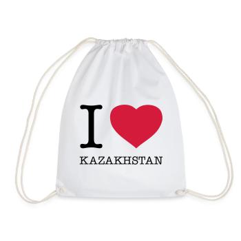 I LOVE KAZAKHSTAN Kasachstan - Turnbeutel - Weiß - Vorne