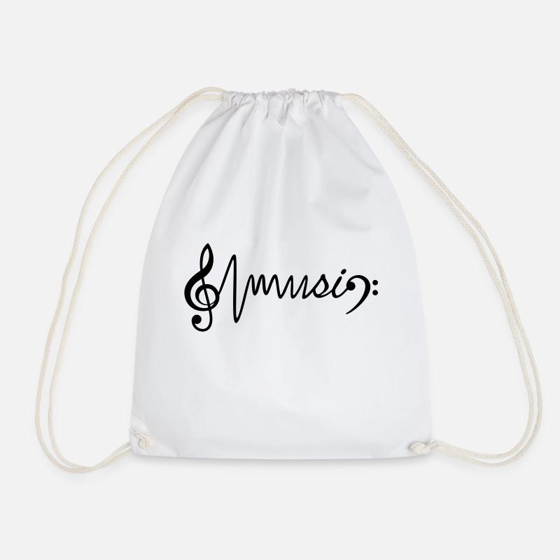 Musique avec clé de sol et fa - Sac de sport léger - blanc