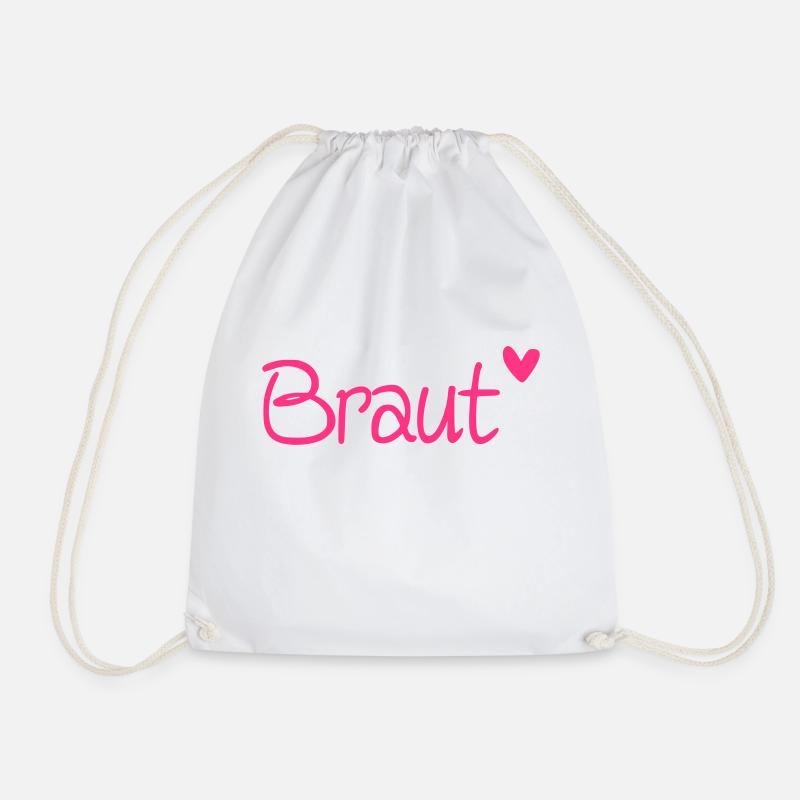 bride - Drawstring Bag - white