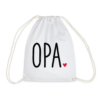 Opa Herz - Geschenk Enkel Liebe - Turnbeutel - Weiß - Vorne
