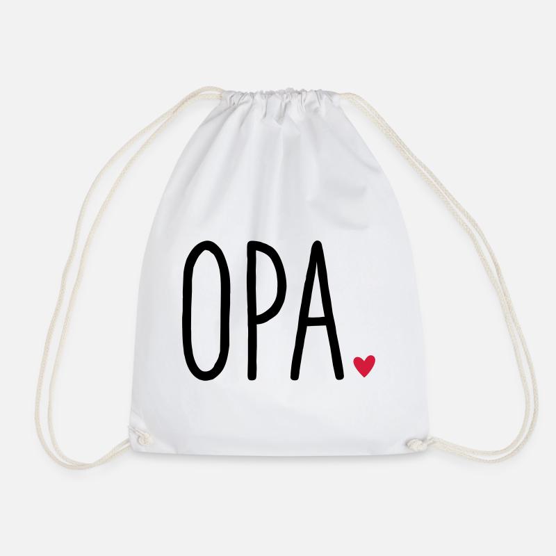 Opa Herz - Geschenk Enkel Liebe - Turnbeutel - Weiß
