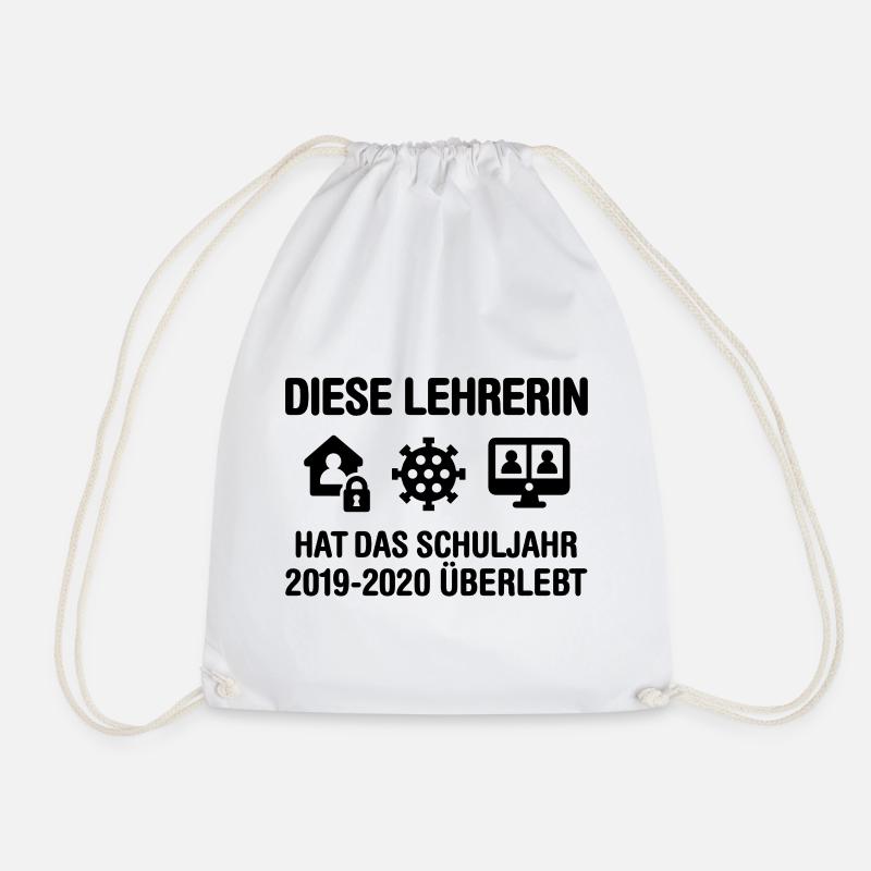 Diese Lehrerin hat das Schuljahr 2020 überlebt - Turnbeutel - Weiß