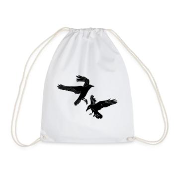Two rafts Hugin and Munin - Drawstring Bag - white - Front