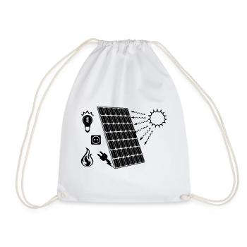 Solar panel with solar energy - Drawstring Bag - white - Front