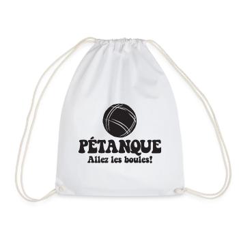 3 Boulekugeln für Bouler Boulekugel Petanque Boule - Turnbeutel - Weiß - Vorne