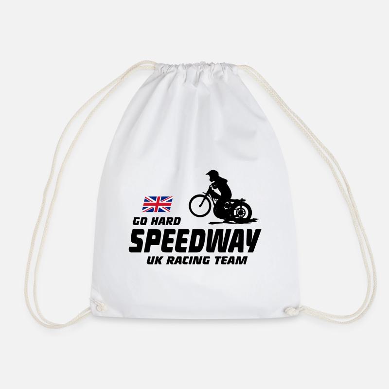 Speedway - Motorcycle Speedway - Drawstring Bag - white